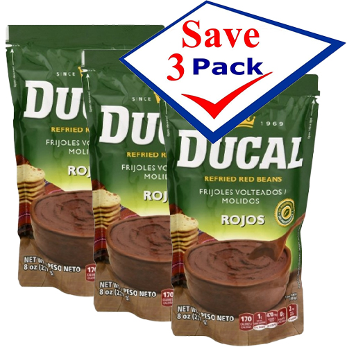 Ducal Refried Red Beans 14.1 oz Pack of 3